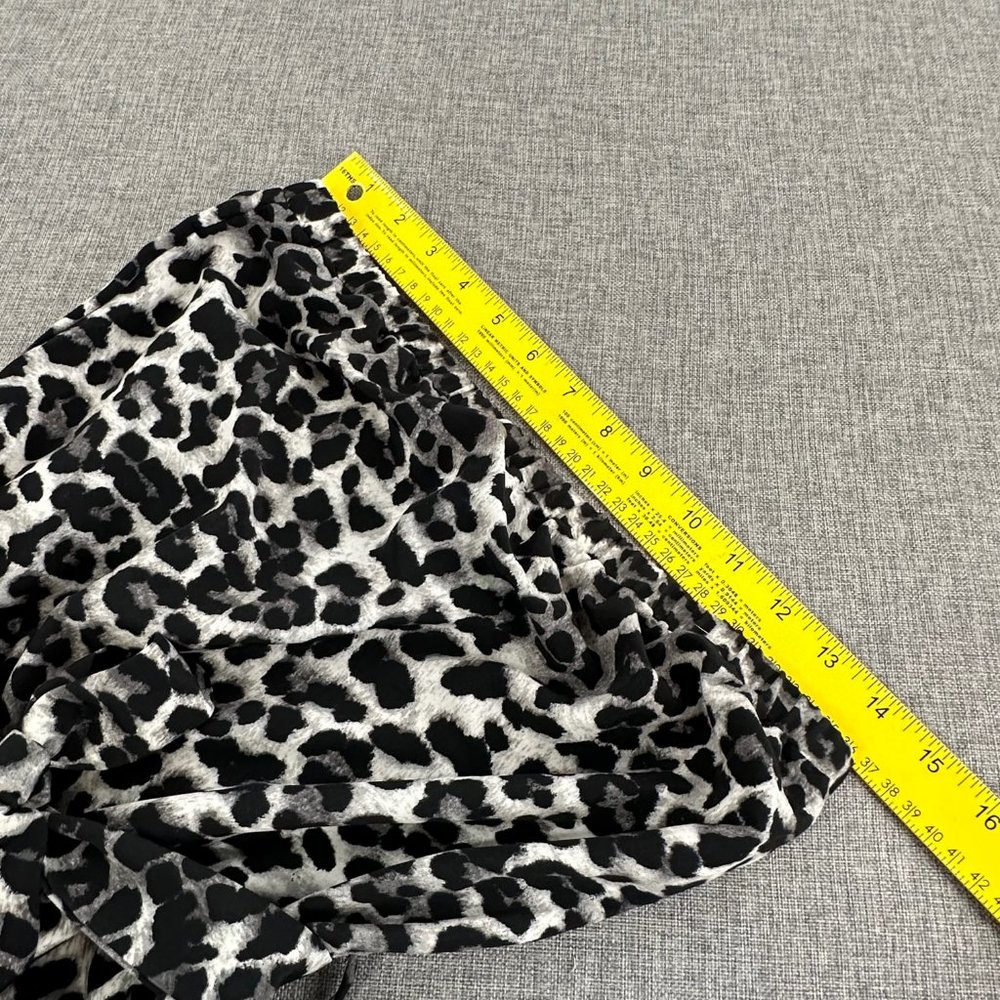 Forever 21 Leopard Romer Tie‎ Belt Figure Flattering Small Gray Black Polyester - Picture 8 of 14